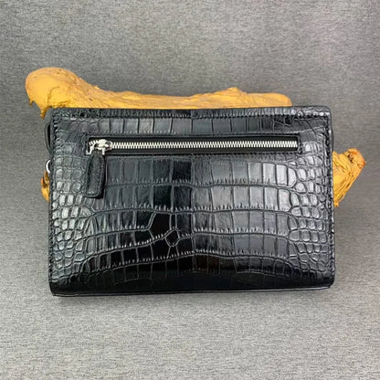Crocodile Belly Leather Men's Business Clutch Bag with Password Lock