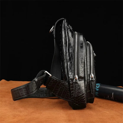 Men's Genuine Crocodile Leather Sling Bag – Luxury Crossbody