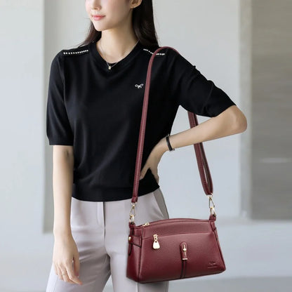 Soft Leather Shoulder Bag for Women – Luxury Crossbody Messenger Purse