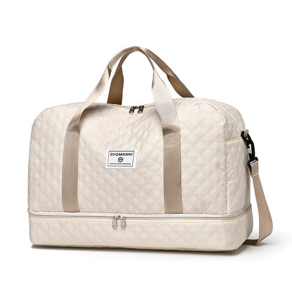 Large Capacity Travel Duffel Bag Quilted Sports Gym Bag
