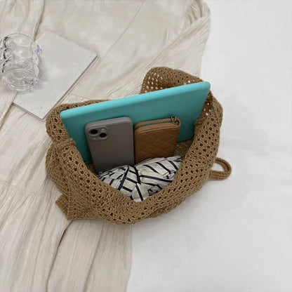 Crochet Tote Bag for Women – Large Boho Woven Shoulder Bag