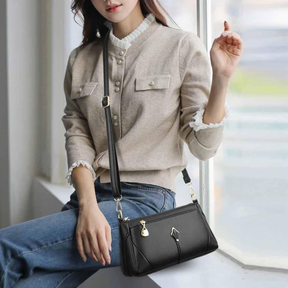 Elegant PU Leather Crossbody Bag – Women's Shoulder Purse