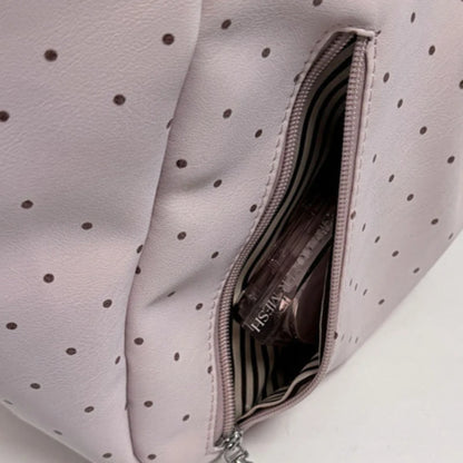 Polka Dot Tote Bag – Large Capacity Shoulder Bag with Zipper & Charm