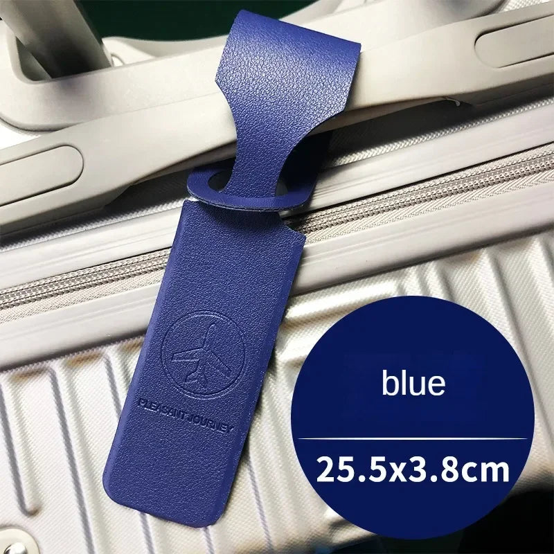 PU Leather Luggage Tag with Name ID Address Label