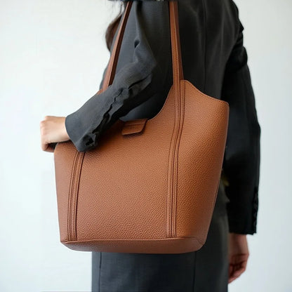 Women's Soft Leather Tote Bag – Luxury Shoulder Handbag