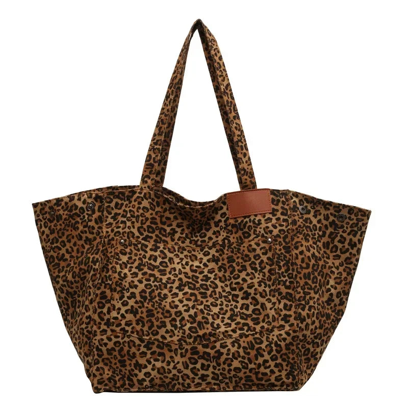 Leopard Print Large Tote Bag – Women's Shoulder Shopper