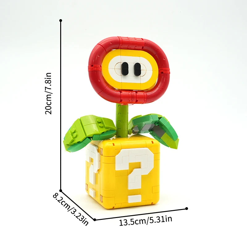 Fire Flower Building Blocks – MOC Potted Plant Desktop Decor Model