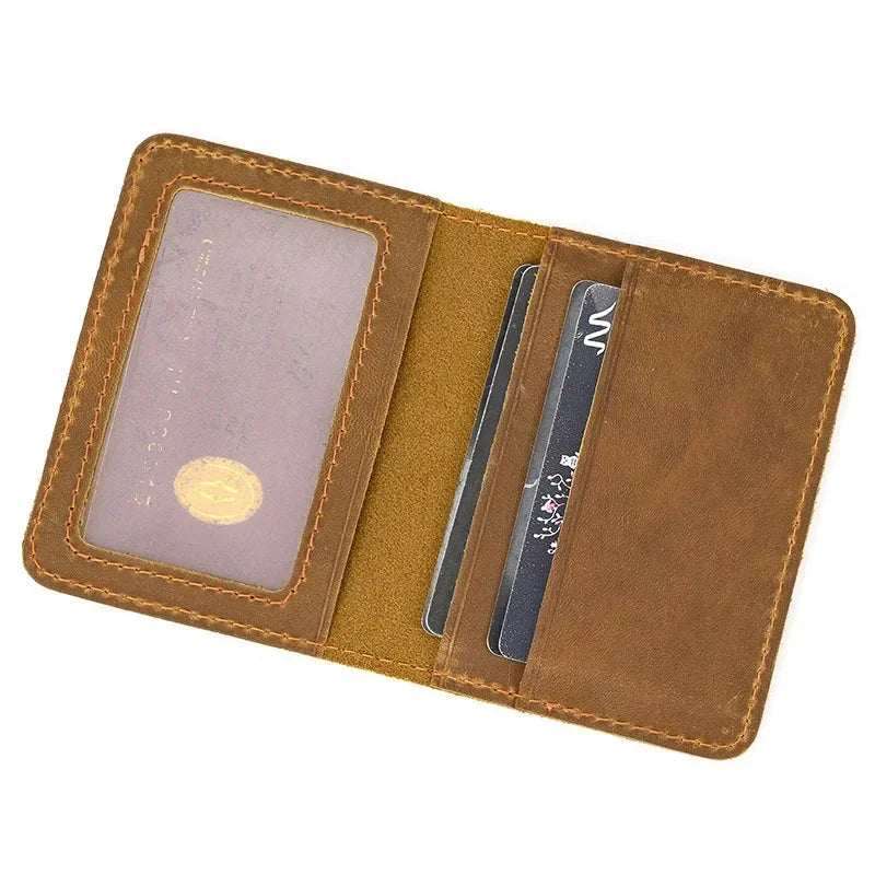 RFID Genuine Leather Card Holder Wallet – Slim Mini Bifold for Men & Women