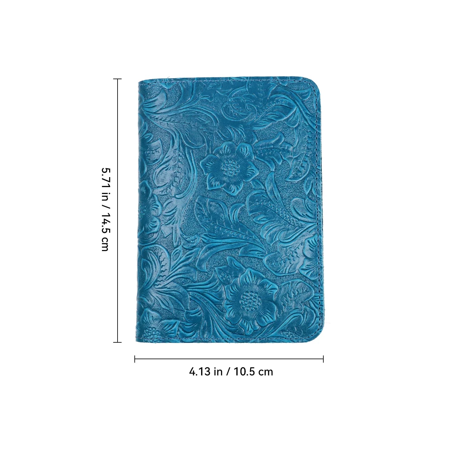 Leather Passport Wallet – Floral Embossed Genuine Cow Leather Travel Cover