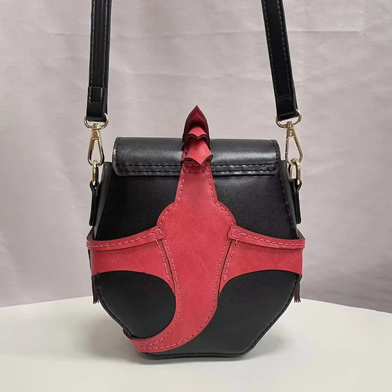 3d Dragon Wing Crossbody Bag Women Cool Pu Leather Saddle Contrast Color Creative Design Trend