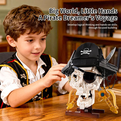 Pirate Skull MOC Building Block Set 1,100 Pcs Skeleton Display Model