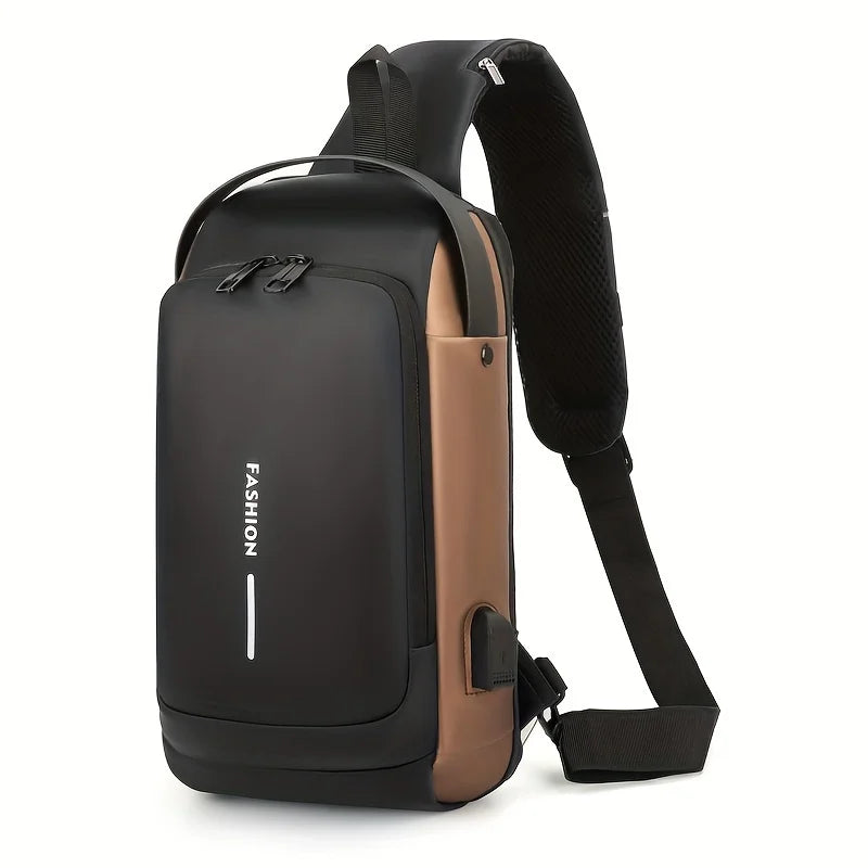 Anti-Theft Sling Bag for Men – Password Lock Chest Crossbody Pack