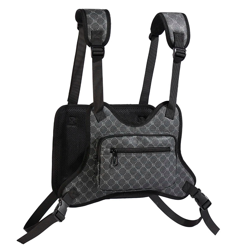 Tactical Chest Rig Bag – Men's Monogram Harness Vest for Streetwear & Techwear
