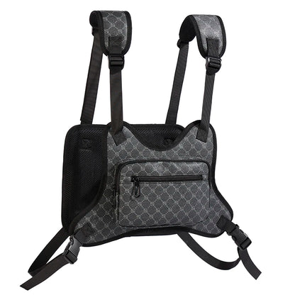 Tactical Chest Rig Bag – Men's Monogram Harness Vest for Streetwear & Techwear