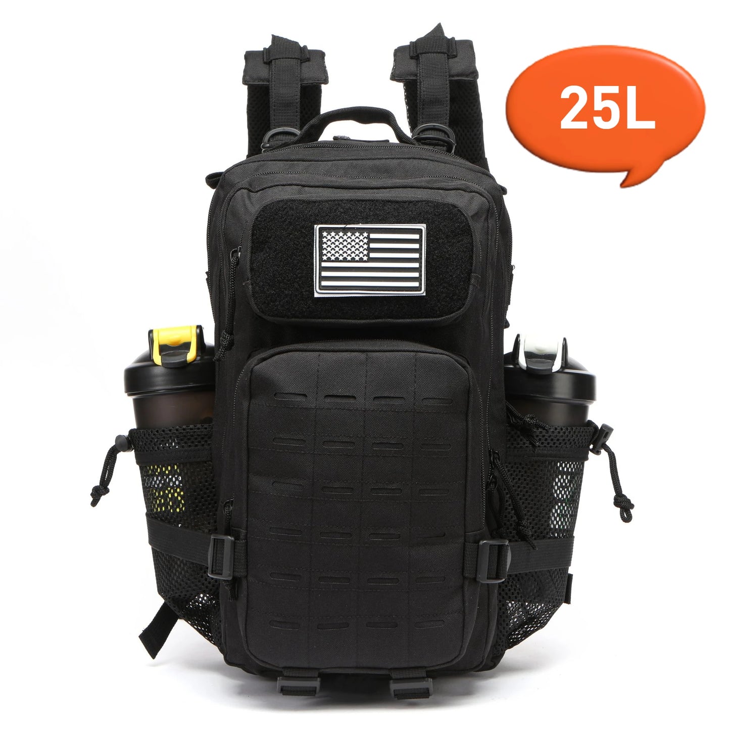 Tactical Backpack 25L/50L MOLLE Hiking Rucksack with Bottle Holders