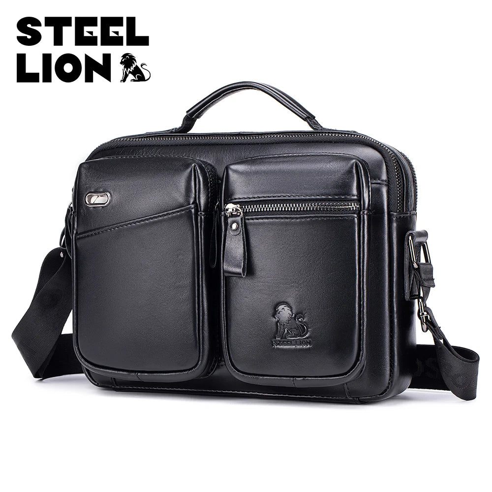 Genuine Leather Men's Crossbody Shoulder Bag – Business Handbag