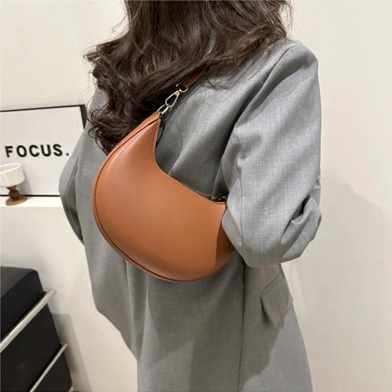 Crescent Shoulder Bag – Luxury Women's Vegan Leather Handbag