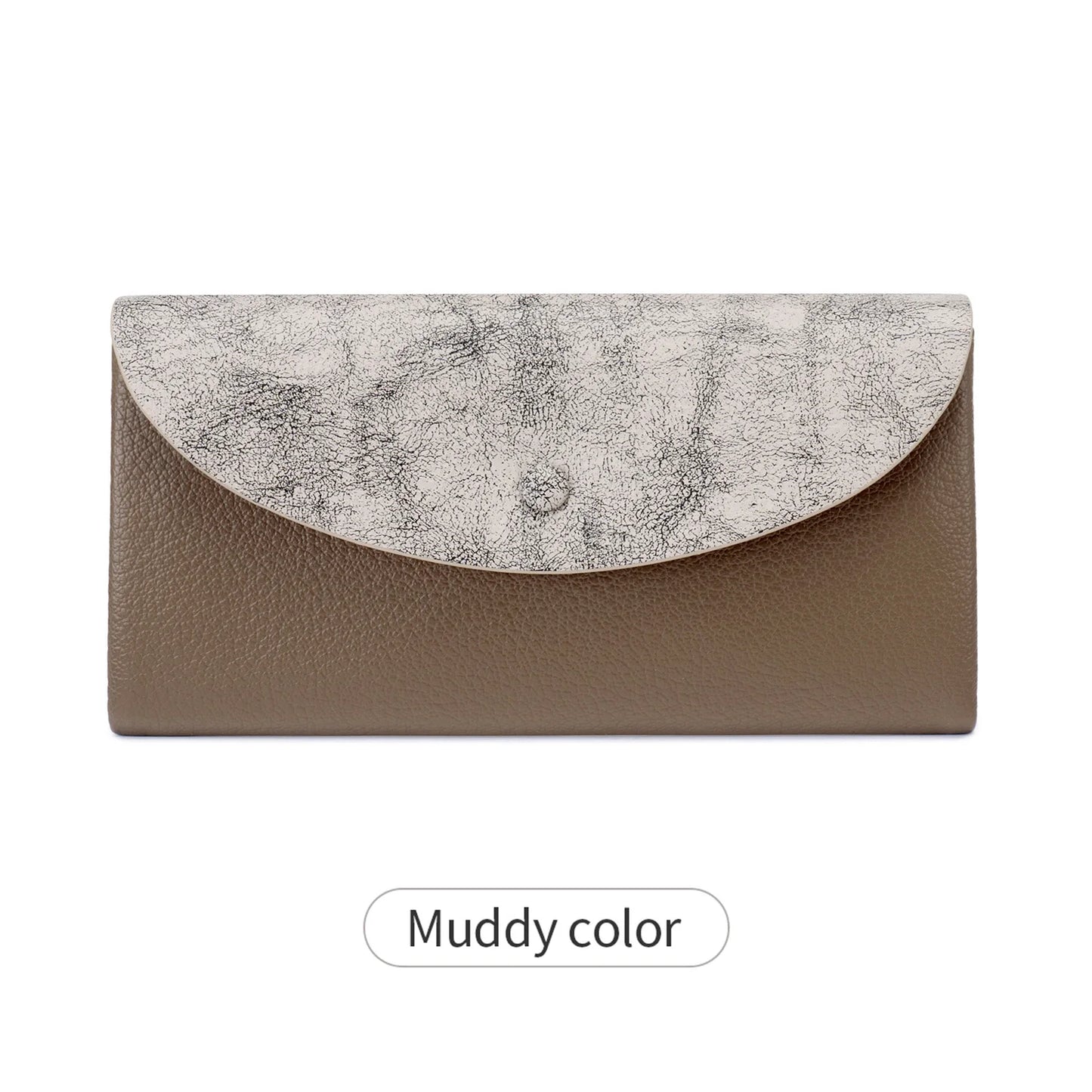 RFID Blocking Women's Wallet – Contrast Color Lychee Pattern Double Zipper Purse