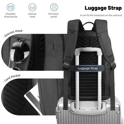Slim 15.6" Laptop Backpack for Men – Anti-Theft Waterproof Business Travel Bag with USB Port