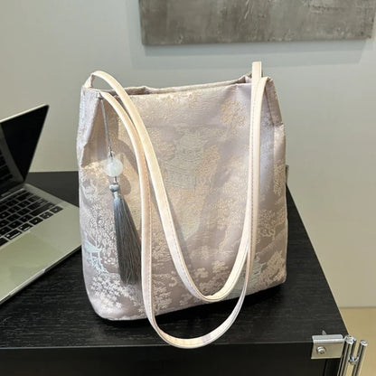Chinese Style Temperament Elegant Advanced Retro Tote Bag Large Capacity All-Match Handbags Women S