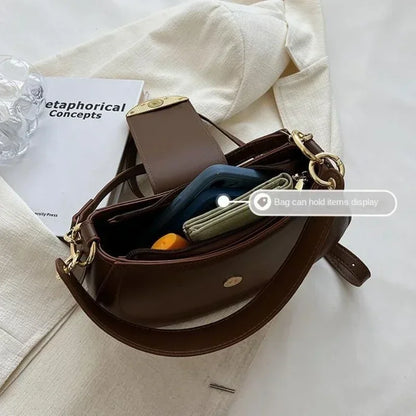 Leather Saddle Shoulder Bag – Designer Underarm Crossbody Purse for Women