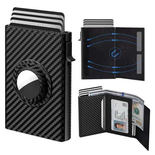 AirTag Wallet RFID Blocking Pop-Up Card Holder for Men