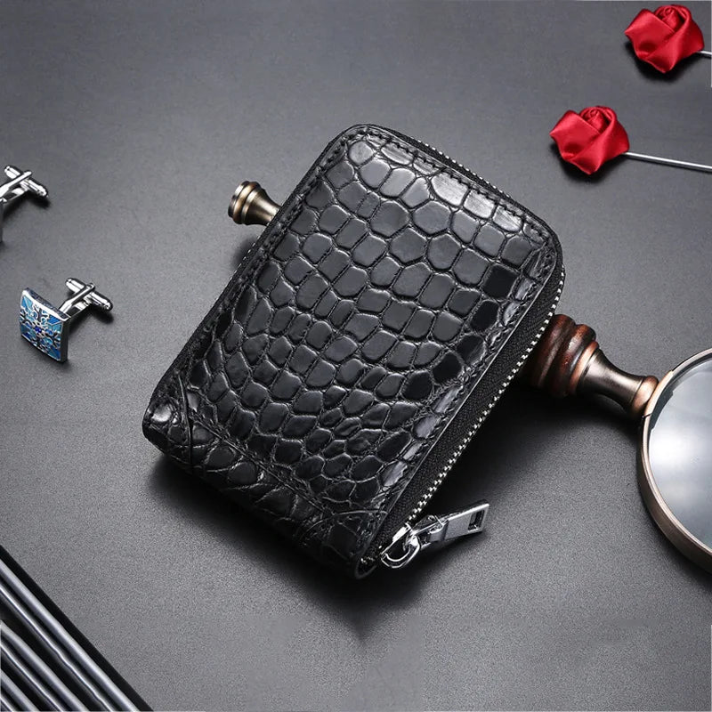 RFID Blocking Men's Crocodile Leather Card Holder Wallet
