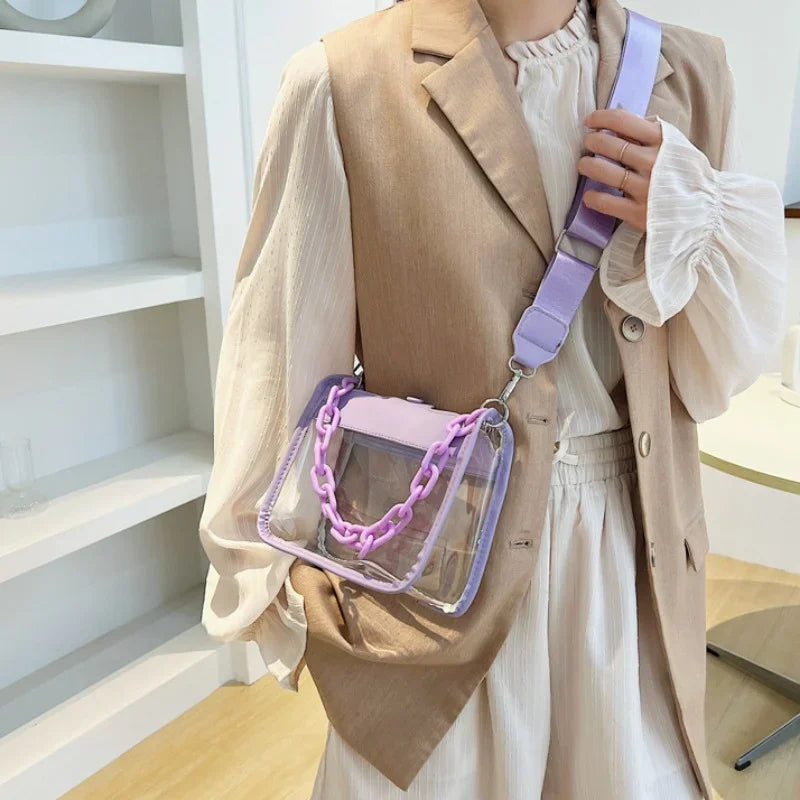 Clear PVC Crossbody Bag – Transparent Chain Shoulder Bag