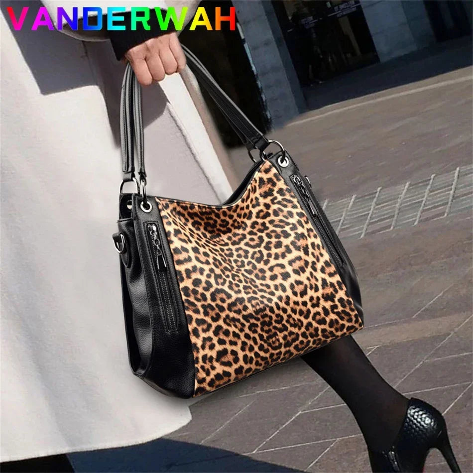 Women's Leopard Print Tote Bag – Luxury Shoulder & Crossbody