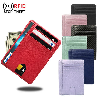 RFID Blocking Slim Card Holder Wallet – 8 Slot Leather