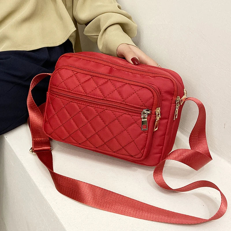 Quilted Crossbody Shoulder Bag for Women – Large Capacity