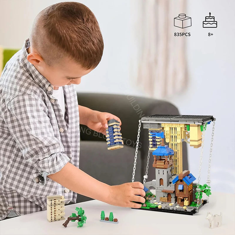 Anti-Gravity Reversed World Building Blocks – 835pcs Medieval City