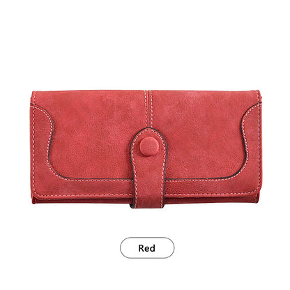 Women's Long Wallet – 17 Card Slots, ID Window & Zipper Coin Purse