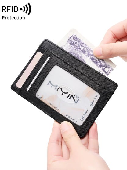 RFID Blocking Slim Card Wallet with AirTag Holder – Unisex