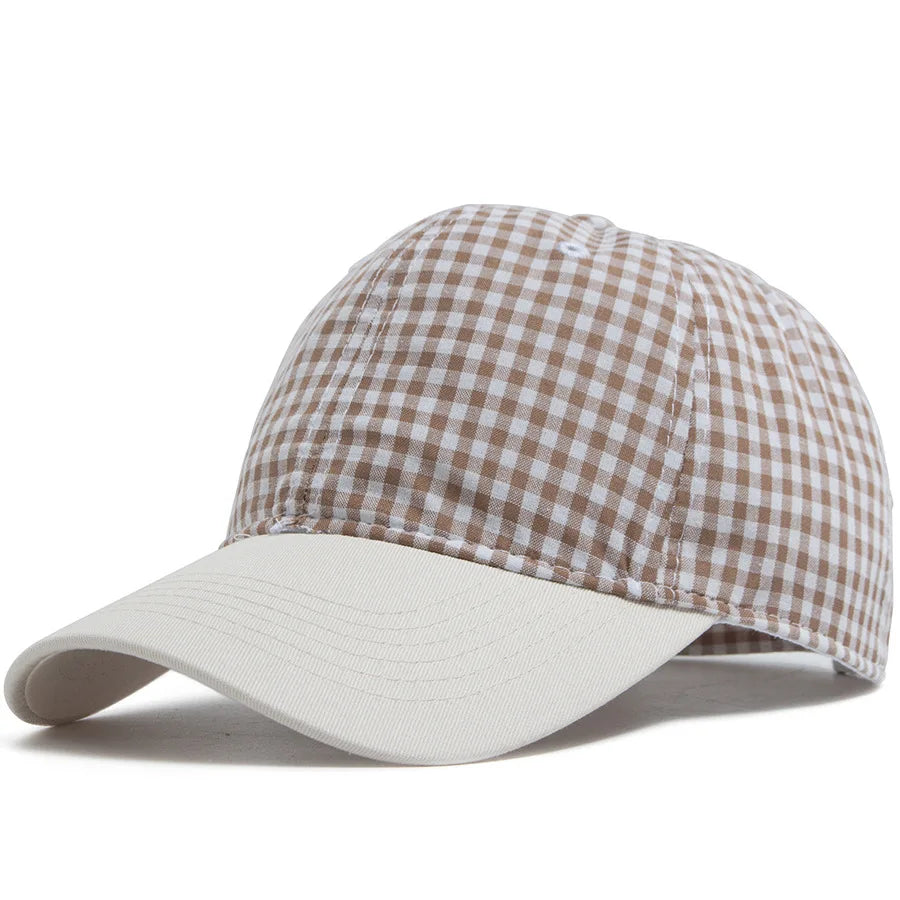 Plaid Baseball Cap – Soft Top Vintage Unisex Sun Hat