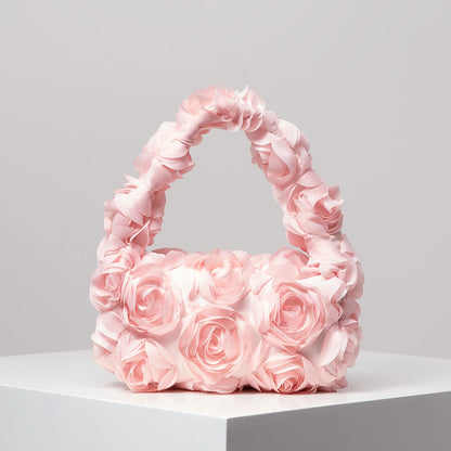 Wedding Party Dinner Bag Elegant Rose Handbag Sweet Cute Small Square Bag