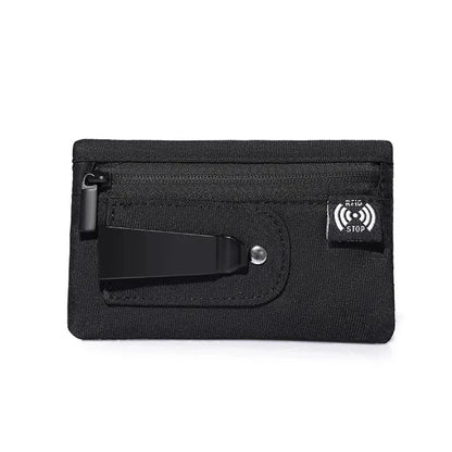 RFID Blocking Slim Wallet – Tactical Nylon Zipper Card Holder