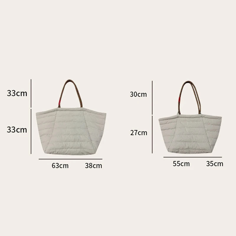 Quilted Puffer Tote Bag for Women – Lightweight Travel Shoulder Bag