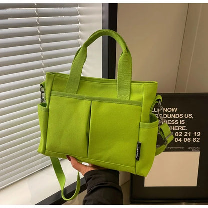 Canvas Tote Bag Women's Large Capacity Crossbody Handbag