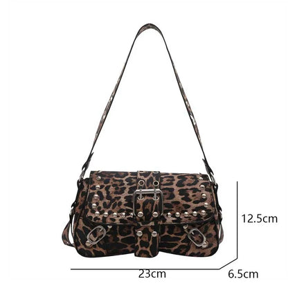 Punk Rivet Shoulder Bag – PU Leather Armpit Purse