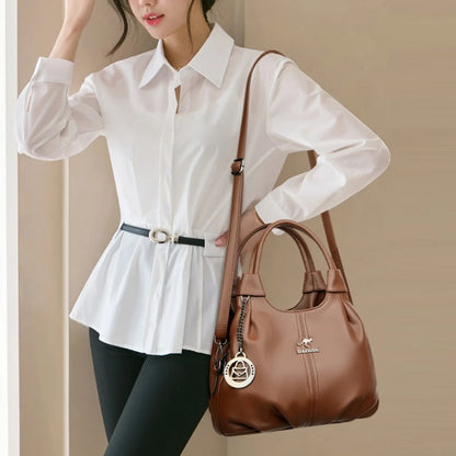 Women's Luxury Soft Leather Top-Handle Shoulder Crossbody Bag