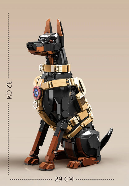 Doberman Police Dog Building Blocks Set – DIY Animal Brick Model