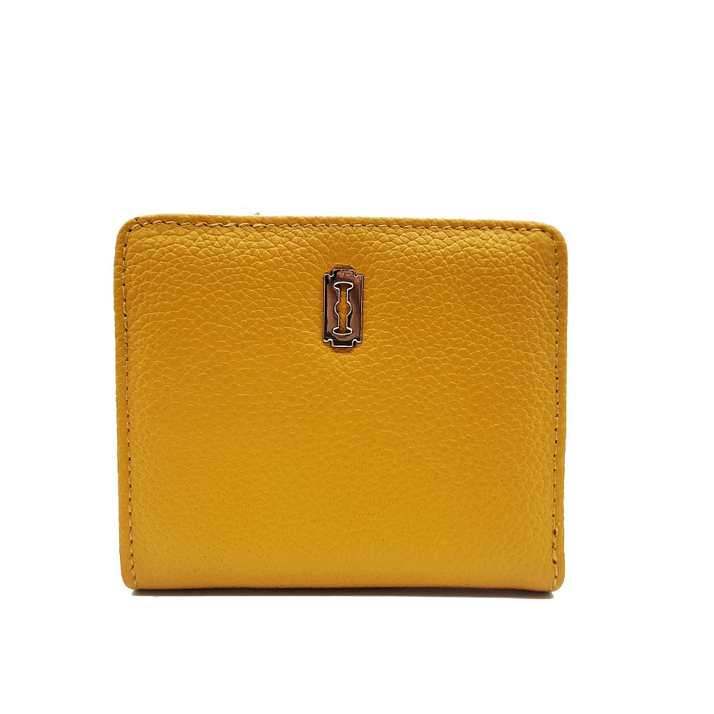 Women's Genuine Cowhide Leather Small Wallet with Multiple Card Slots