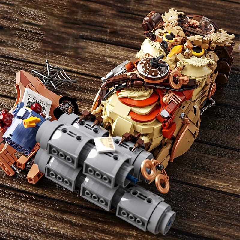 Steampunk Owl Detective Building Blocks Set – 1200pcs MOC Figure