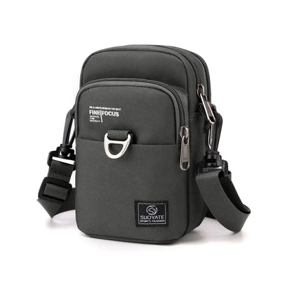 Men's Small Nylon Crossbody Shoulder Bag – 3-Layer Mini Messenger