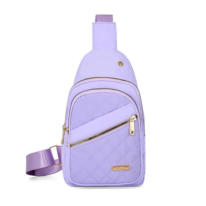 Quilted Crossbody Sling Bag for Women – Chest Bag with Earphone Hole