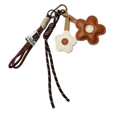 PU Leather Flower Keychain Bag Charm & Car Keyring