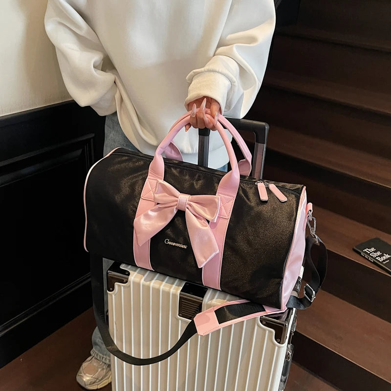 Women's Bow Duffle Bag – Gym, Travel & Weekend Shoulder Bag