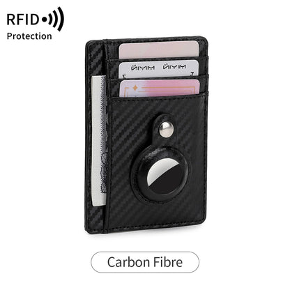 RFID Blocking Slim Card Wallet with AirTag Holder – Unisex