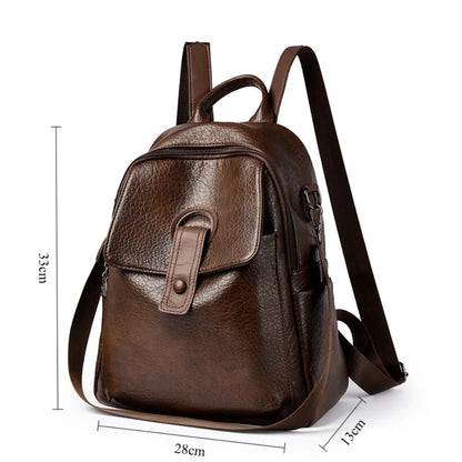 Women's 3-in-1 Soft Leather Backpack – Large Capacity Shoulder & School Bag